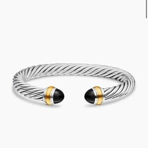 David Yurman Sterling Silver with 14K Yellow Gold and Black Onyx, 7mm